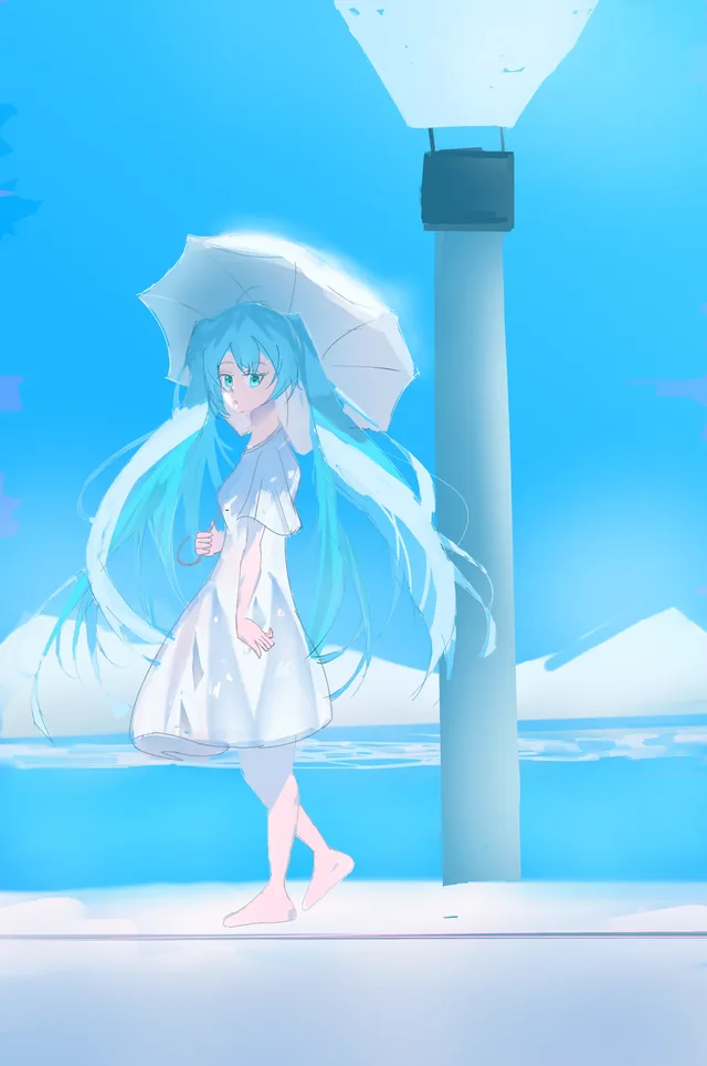 Blue dream character illustration